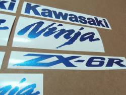 Kawasaki ZX6R 636 metallic blue decal set