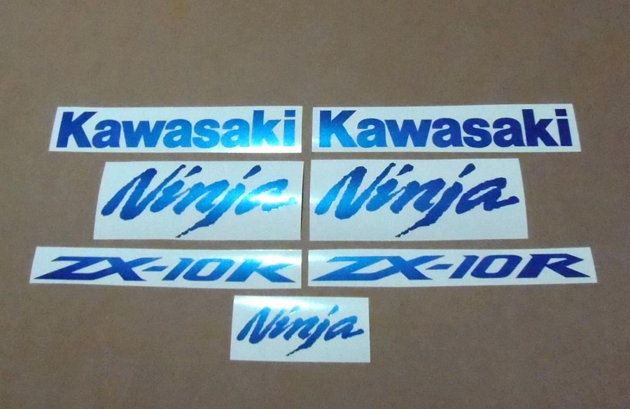 Kawasaki ZX-10R Ninja metallic blue decals kit