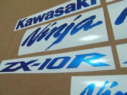 Kawasaki ZX10R metallic blue decal set