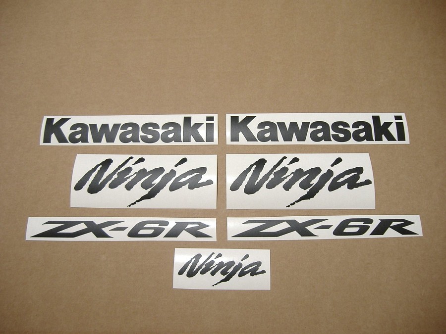 Kawasaki ZX6R Ninja matte black decals set