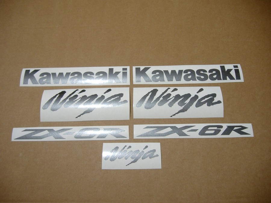 Kawasaki ZX-6R Ninja dark gray logo graphics