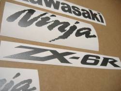 Kawasaki ZX6R 636 graphite grey stickers kit