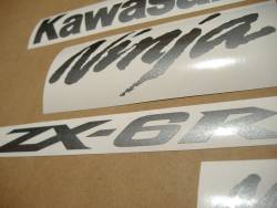Kawasaki ZX6R 636 graphite grey decals set