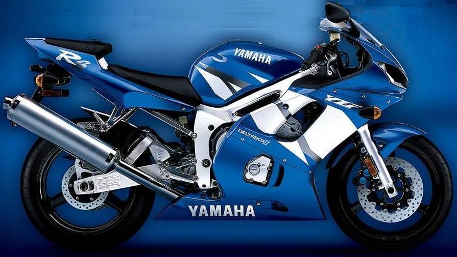 Yamaha R6 2002 RJ03 blue stickers set
