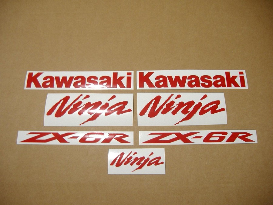 Kawasaki ZX6R 636 medium red decals set