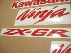 Kawasaki ZX6R 636 medium red stickers kit