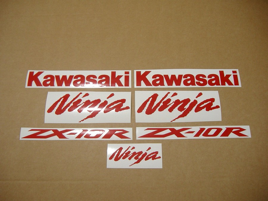 Kawasaki ZX10R 1000 medium red decals set
