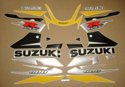 Suzuki GSXR 600 2002 2003 yellow black decal kit