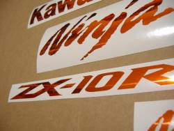 Kawasaki ZX10R 1000 chrome orange stickers kit