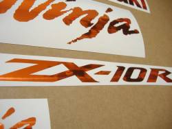 Kawasaki ZX-10R Ninja shiny orange stickers emblems