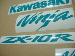 Kawasaki ZX-10R Ninja blue-green decals set