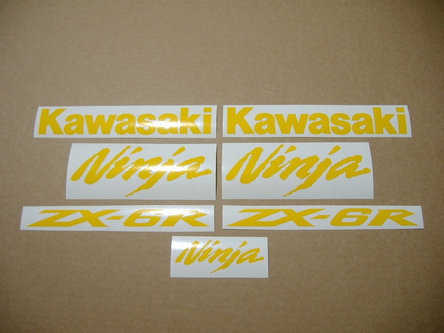 Kawasaki ZX6R 636 duck yellow decals set
