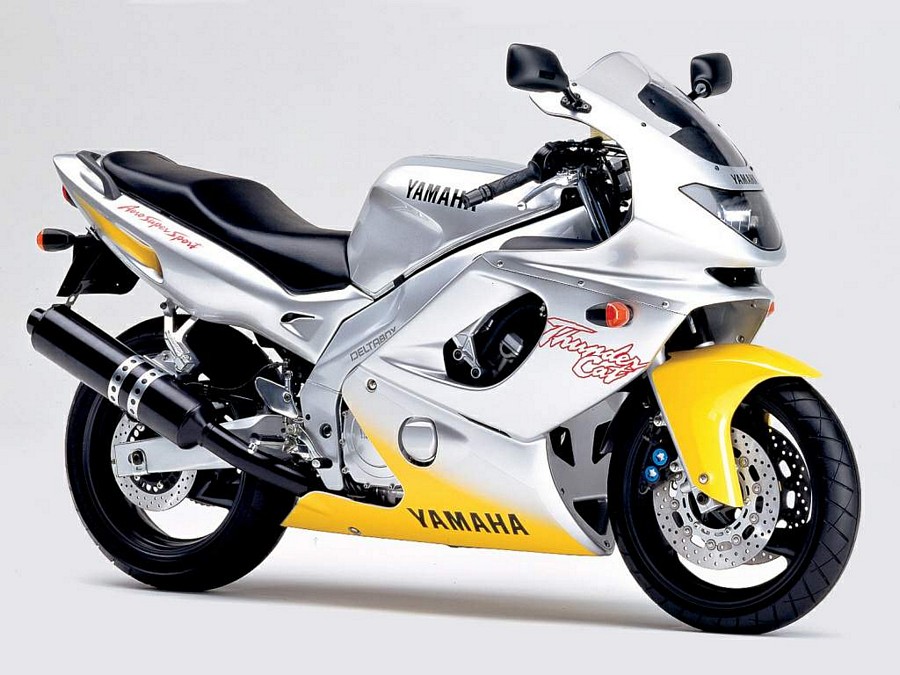 Yamaha YZF 600R 1996 yellow silver logo graphics