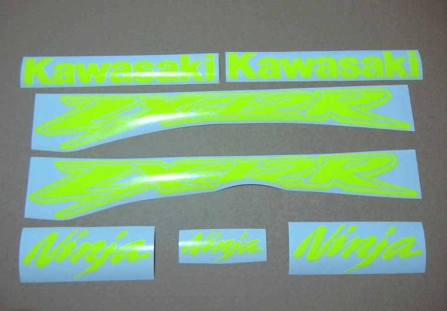 Kawasaki ZX-12R Ninja fluo neon yellow/green adhesives