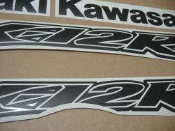 Kawasaki ZX-12R matte black emblems logo set
