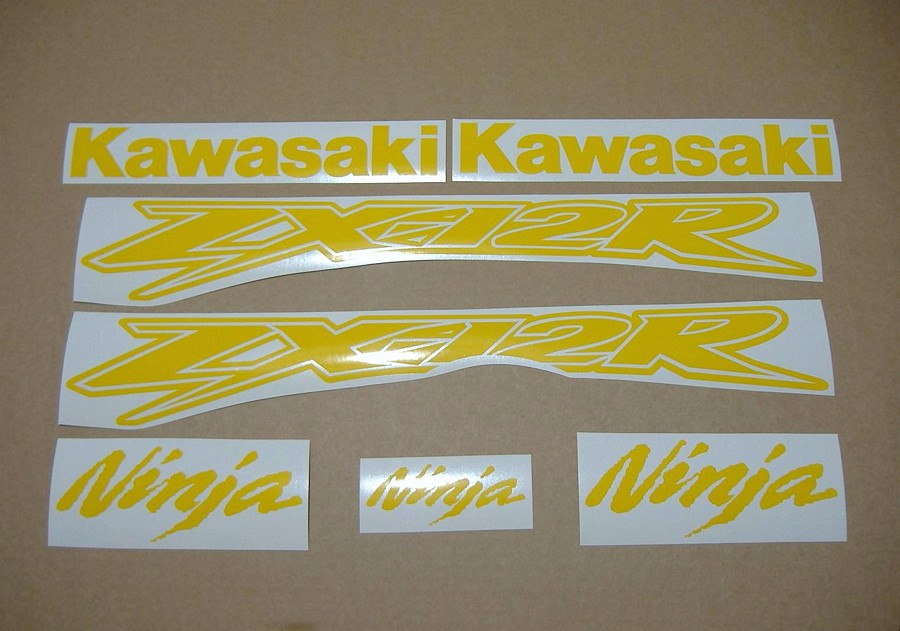 Kawasaki ZX-12R Ninja customized yellow stickers 