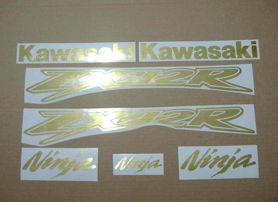 Kawasaki ZX12R Ninja brushed golden decals 