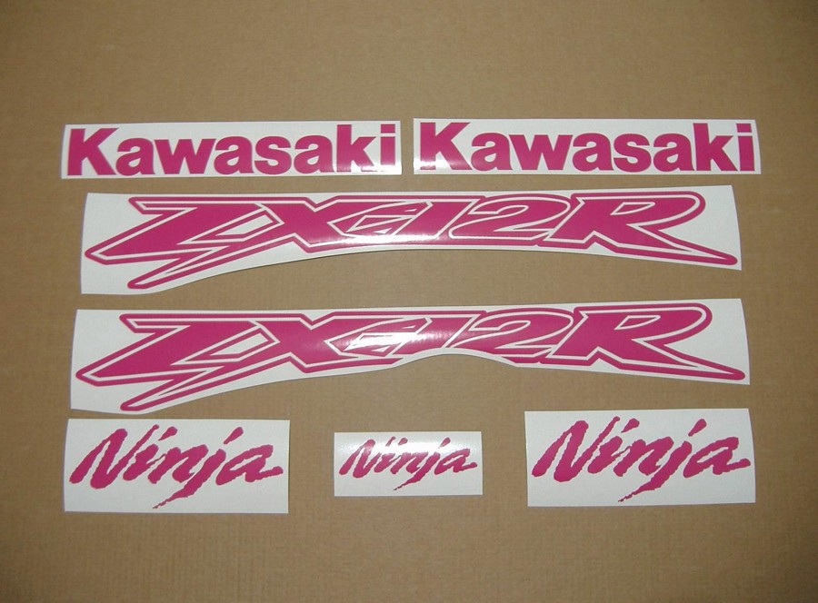 Kawasaki ZX-12R Ninja custom hot pink stickers kit