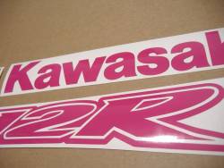 Kawasaki ZX-12R Ninja hot pink emblems logo set
