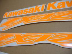 Kawasaki ZX-12R Ninja fluorescent orange stickers set