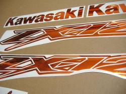 Kawasaki ZX-12R Ninja mirrored chrome orange adhesives