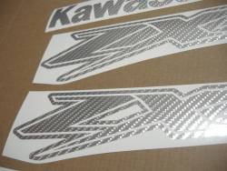 Kawasaki ZX-12R Ninja silver carbon fiber logo graphics