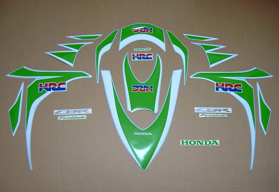Honda CBR Fireblade lime green HRC 2011 stickers set