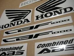 Honda CBF 1000 2010-2011 white logo graphics set