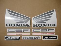 Honda CBF600 naked 2004 silver reproduction stickers