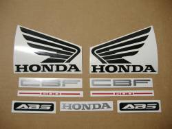 Honda CBF600 2006 silver replacement decals kit