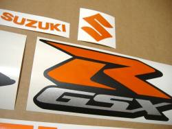 Suzuki GSX-R 750 light reflective orange logo emblems set