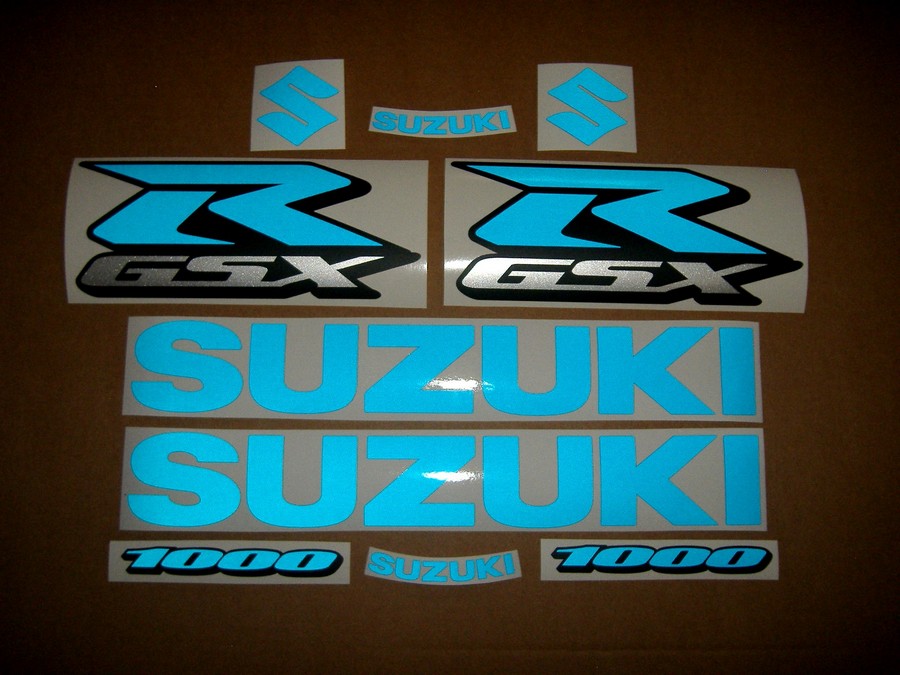 Suzuki GSXR 1000 (Gixxer) light reflective blue stickers