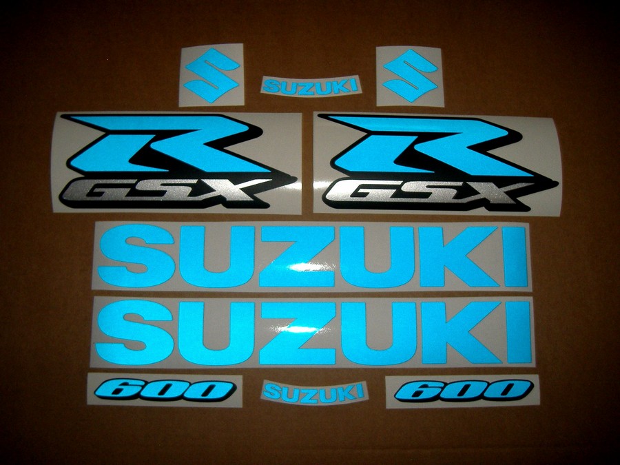 Suzuki GSXR 600 (Gixxer) light reflective blue decals 