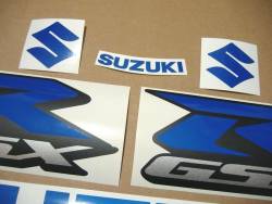 Suzuki GSXR 600 SRAD light reflective blue logo emblems set