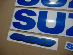 Suzuki GSXR 600 (Gixxer) light reflective blue stickers
