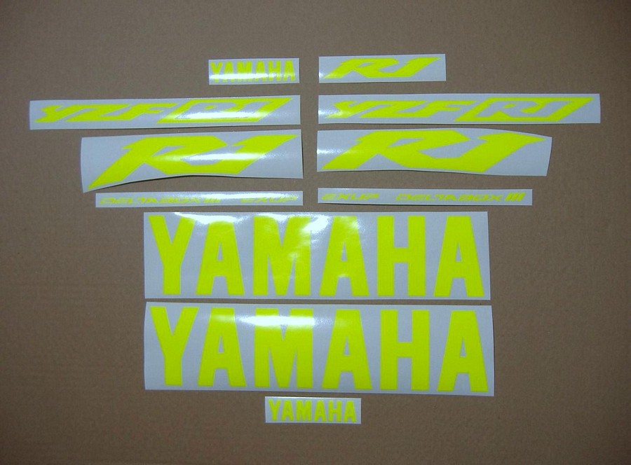 Yamaha R1 5pw rn09 2003 neon signal yellow stickers