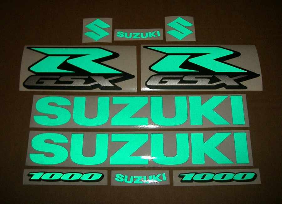 Suzuki GSXR Gixxer 1000 custom signal reflective green decals