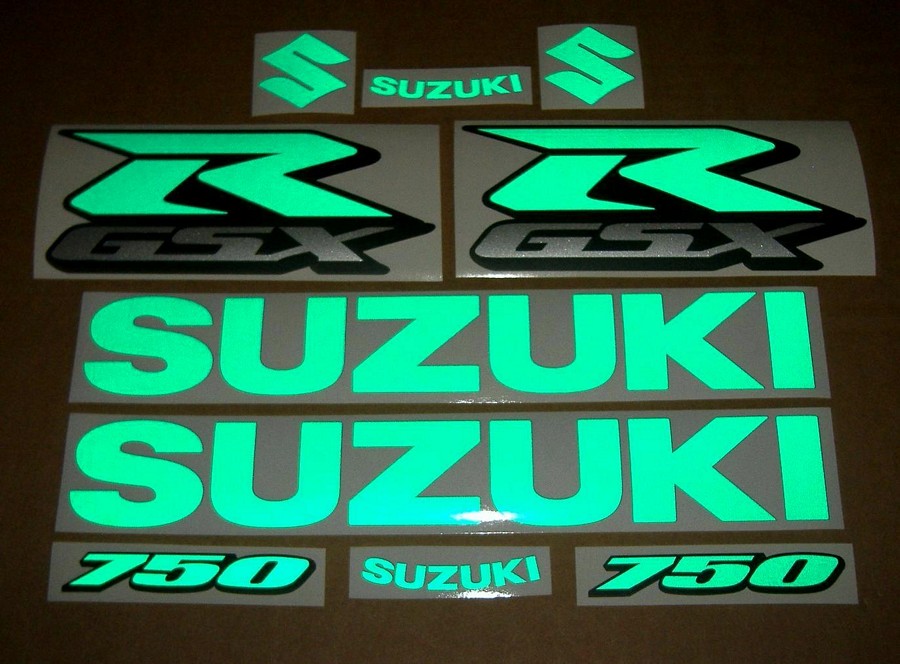 Suzuki GSXR Gixxer 750 customized signal reflective green decals