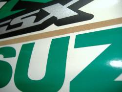 Suzuki GSXR Gixxer 750 custom signal reflective green adhesives