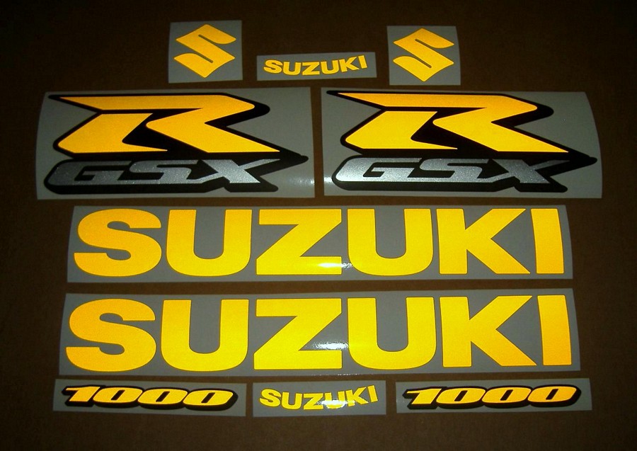 Suzuki GSX-R 1000 gixxer signal reflective yellow decals set