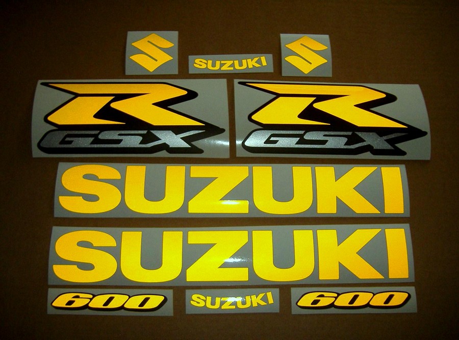 Suzuki GSX-R 600 srad signal reflective yellow stickers kit