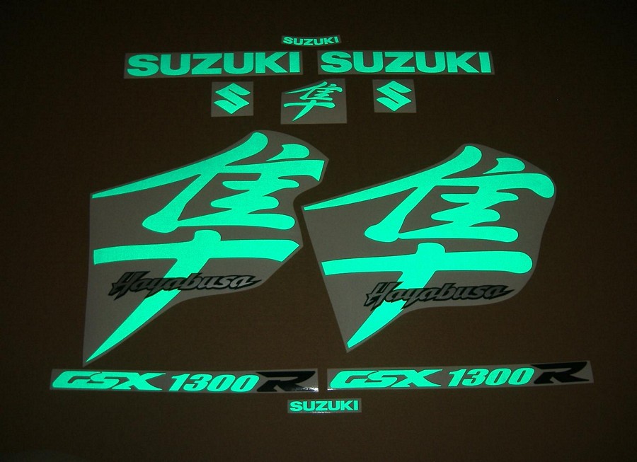 Suzuki Hayabusa first generation signal reflective green decals