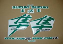Suzuki Hayabusa 1st gen signal reflective green decal set