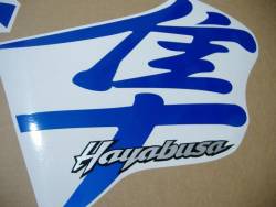 Suzuki Hayabusa 1st gen signal reflective blue adhesives