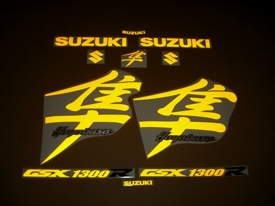 Suzuki Hayabusa 1st gen signal reflective yellow decals set