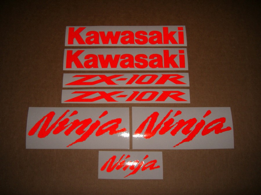 Kawasaki Ninja ZX10R reflective red sticker set