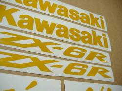 Kawasaki Ninja ZX6R glow in the dark yellow decals