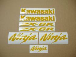 Kawasaki Ninja ZX-6R reflective yellow decal set