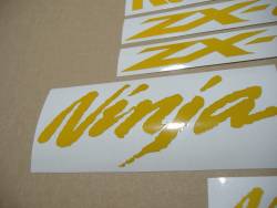 Kawasaki Ninja ZX6R custom reflective yellow decals