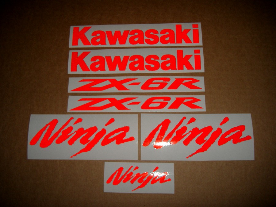 Kawasaki Ninja ZX6R 636 light reflective red decals